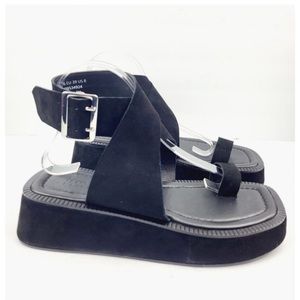 ASOS Black Suede Platform Sandals